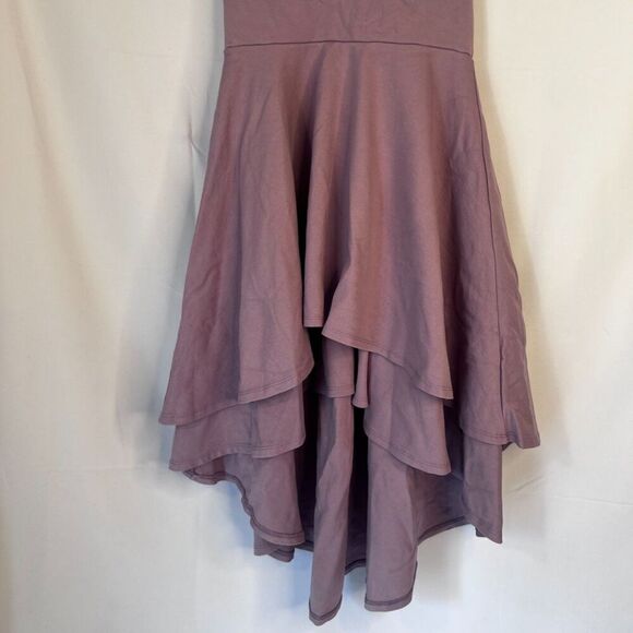 Windsor Violet Triangle Bodice High Low Layered Swirl Skirt Dress Size Small - Picture 5 of 12